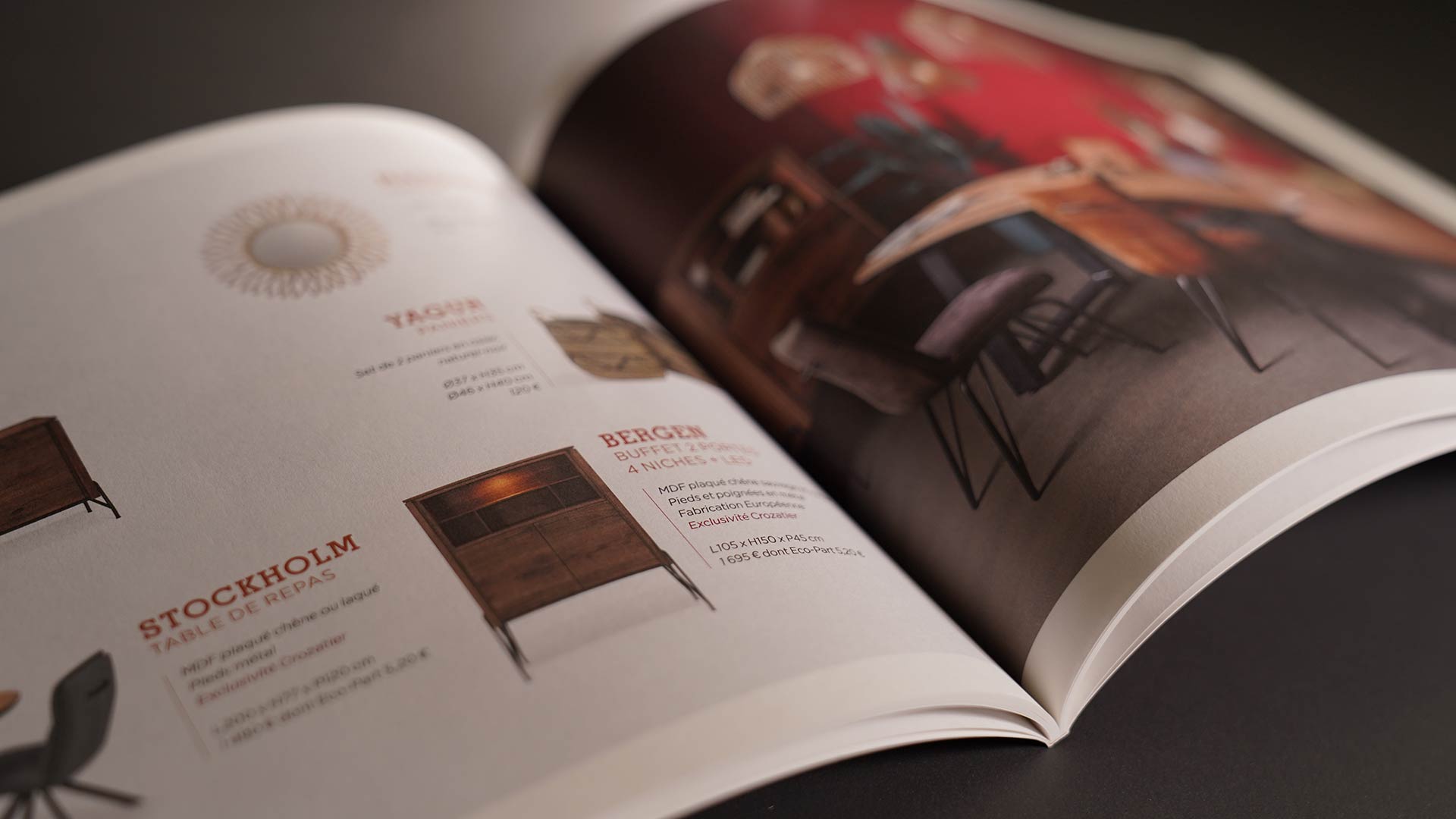 Ansicht geöffneter Interieurkatalog