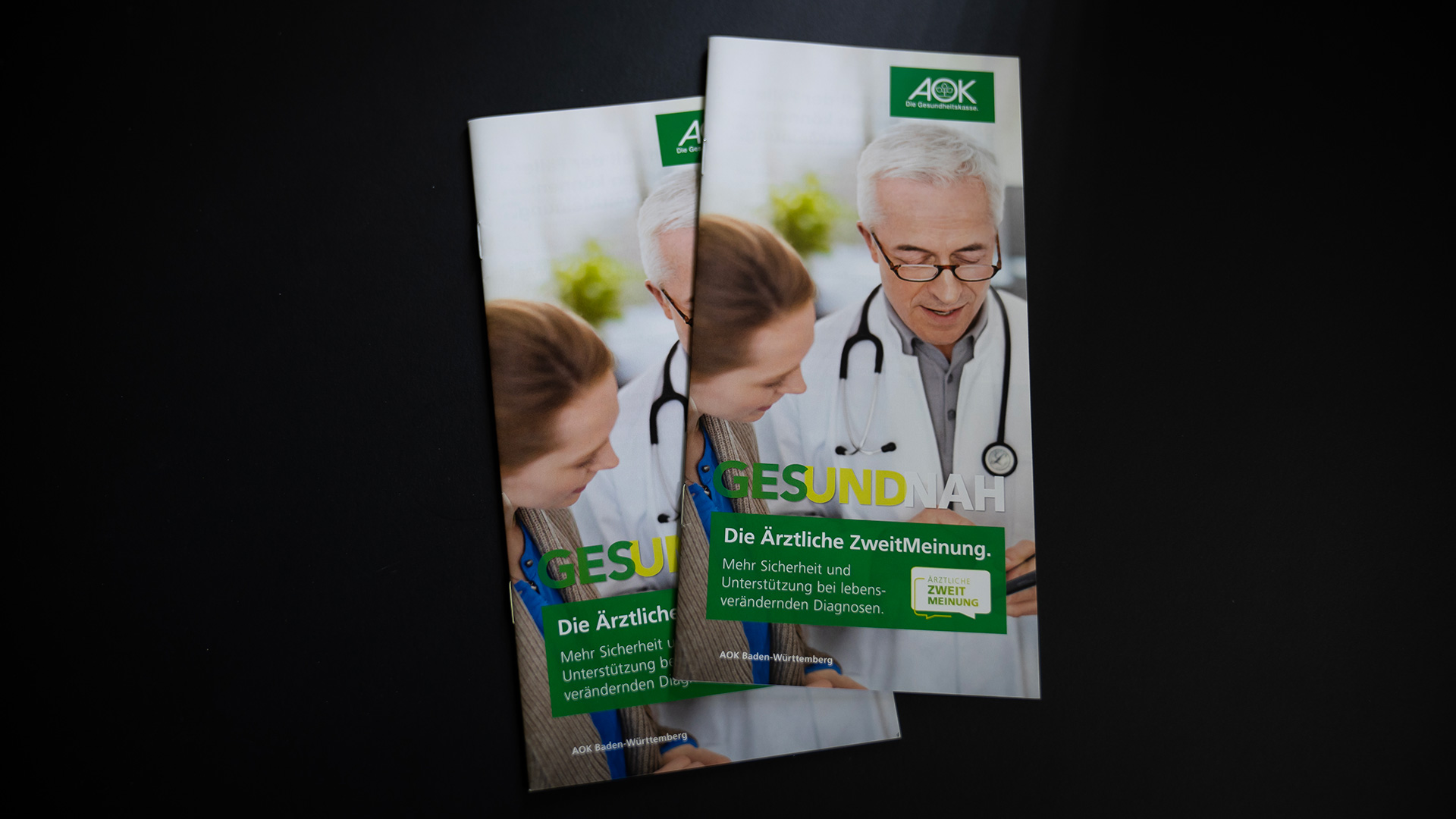 Informationsflyer der AOK Krankenkasse